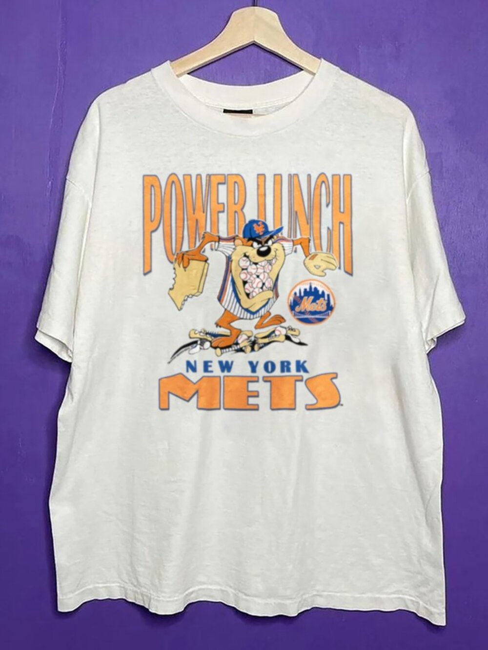 Power Lunch Taz NY Mets Shirt, Collection New York Mets Baseball Men Women Shirt
